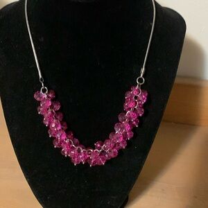 Bright pink necklace, 17”